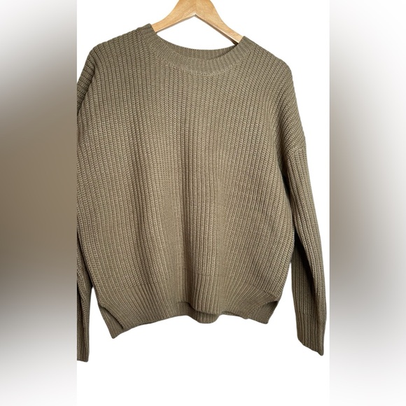 🩷Forever 21 women knit chunky sweater camel color size medium - Picture 5 of 5
